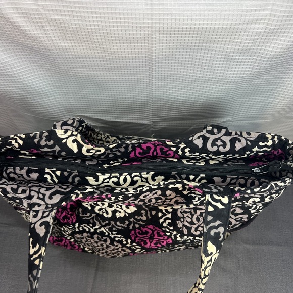 Retired Vera Bradley Pleated Tote Magenta Pink Quilted Weekender & Wallet READ - Picture 2 of 16